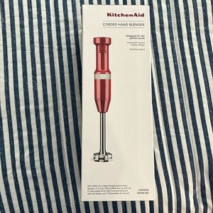 KitchenAid corded hand blender Red 4 point stainless steel blade BNIB